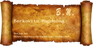 Berkovits Magdolna névjegykártya